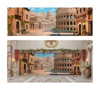 Frienda 18 x 6 ft Rome Street Theme Backdrop for Vbs Vacation Bible School 2026 Extra Large Ancient Rome Background Streets Marketplaces Fabric Backdrop Decor for Wall Home Photo Studio Props