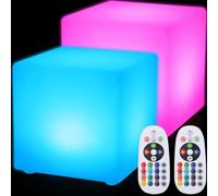 Frienda 2 Pcs 4 Inch Light up Cubes Cool Cosmic Cube Lights 16 Colors LED Mood Lamp Waterproof LED Light Cube for Nursery Home Patio Party Decor