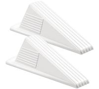 Frienda 2 Pcs Jumbo Door Stoppers Heavy Duty Door Stopper Tall up to 2inch Tall Wedge TPR Large Wedge Stackable Big Rubber Doorstop for Hotel Carpet Hardwood Concrete and Tile (White)