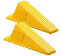 Frienda 2 Pcs Jumbo Door Stoppers Heavy Duty Door Stopper Tall up to 2inch Tall Wedge TPR Large Wedge Stackable Big Rubber Doorstop for Hotel Carpet Hardwood Concrete and Tile (Yellow)