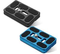 Frienda 2 Pieces Metal Quick Release Plate with 1/4''-20 Camera Screw Tripod Mount Plate Fits Standard for DSLR Camera Tripod Ball Head(Pu60,Black and Blue)