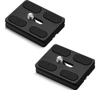 Frienda 2 Pieces Metal Quick Release Plate with 1/4''-20 Camera Screw Tripod Mount Plate Fits Standard for DSLR Camera Tripod Ball Head(Black,Pu50)