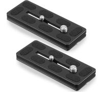 Frienda 2 Pieces Metal Quick Release Plate with 1/4''-20 Camera Screw Tripod Mount Plate Fits Standard for DSLR Camera Tripod Ball Head(Black,100mm 1/4''and 3/8'')