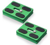 Frienda 2 Pieces Metal Quick Release Plate with 1/4''-20 Camera Screw Tripod Mount Plate Fits Standard for DSLR Camera Tripod Ball Head (Green,Pu50)