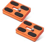 Frienda 2 Pieces Metal Quick Release Plate with 1/4''-20 Camera Screw Tripod Mount Plate Fits Standard for DSLR Camera Tripod Ball Head(Orange,PU50)