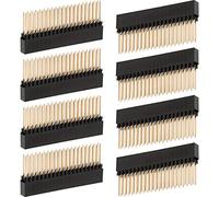Frienda 2 x 20 (40 Pin) Extra Tall Female 0.1 Inch Pitch Stacking Header Compatible with Raspberry Pi A+/B+/Pi 2/Pi 3 Extra Tall Header (Pack of 8)
