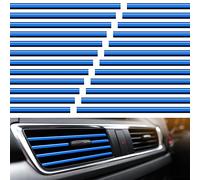 Frienda 20 Pieces Car Air Conditioner Vent Outlet Decoration Strips Universal Waterproof Bendable Car Vent Outlet Trim Decoration Car Interior Accessories for Straight Air Vent Outlet (Blue)