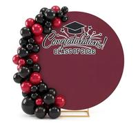 Frienda 2026 Graduation Round Arch Backdrop Cover 7.2 ft Circle Arch Backdrop Cover for Class of 2026 School Grad Photography Prom Party Photo Shoot Props Decorations(Maroon)