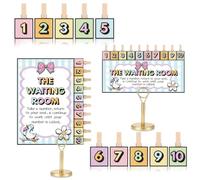 Frienda 23 Pcs Classroom Management Waiting Room Clip Chart Silly Goose Theme Teacher's Helper Waiting Room Poster Wooden Number Clips Table Holder for Back to School Elementary Must Haves Supplies