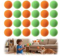 Frienda 24 Pieces 24 Pieces Refill Balls for Popper 1.1 Inch Soft Foam Balls Refills Small Light Cat Ball Pet Toys (Green & Orange)