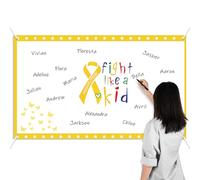 Frienda 3 x 5 ft Gold Ribbon Cancer Awareness Poster Yellow Awareness Ribbon Fight Like a Kid Childhood Cancer Backdrop for Classroom Charity Events Social Public Activity Supplies