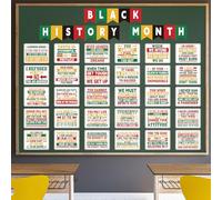 Frienda 33 Pieces Black History Month Classroom Decorations African American Inspirational Quotes Posters for Black History Wall Art Door Positive Bulletin Board Decoration Supplies, 9.8 x 11.8 Inch