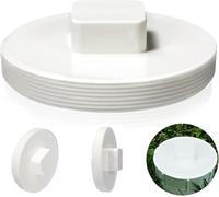 Frienda 4 Pcs 8 Inch NPT Male Threaded PVC Cleanout Plug PVC DWV Pipe Fitting Flush Sewer Cleanout Cap Cover Adapter for Plumbing Water Line Drainage Piping System