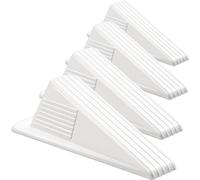 Frienda 4 Pcs Jumbo Door Stoppers Heavy Duty Door Stopper Tall up to 2inch Tall Wedge TPR Large Wedge Stackable Big Rubber Doorstop for Hotel Carpet Hardwood Concrete and Tile (White)