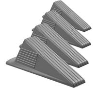 Frienda 4 Pcs Jumbo Door Stoppers Heavy Duty Door Stopper Tall up to 2inch Tall Wedge TPR Large Wedge Stackable Big Rubber Doorstop for Hotel Carpet Hardwood Concrete and Tile (Gray)