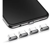 Frienda 4 Pieces Usb C Dust Plug Type-C Anti Dust Cover Compatible with Samsung Galaxy S21/Ultra Redmi Note 10 Pro HUAWEI Mate 30 Port Cap Protector for Most Type-C Smartphones and Tablets (Grey)