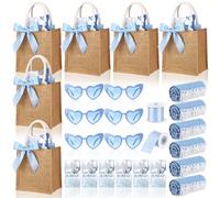 Frienda 6 Pack Last Toast on the Coast Bachelorette Party Gifts Set Coast Bachelorette Party Supplies Include Towel Heart Glasses Card Bow Burlap Gift Bags for Bridal Shower Bridesmaid Proposal Gift