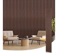 Frienda 6 Pcs 94.5 x 7.9 Inch Acoustic Wood Wall Panels Decorative Soundproof Wall Panels 3D Slat Wood Panels for Home Office Cinema Interior Wall Decoration (Walnut Wood)