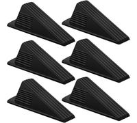 Frienda 6 Pcs Jumbo Door Stoppers Heavy Duty Door Stopper Tall up to 2inch Tall Wedge TPR Large Wedge Stackable Big Rubber Doorstop for Hotel Carpet Hardwood Concrete and Tile (Black)