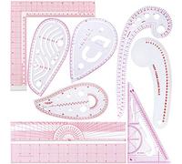 Frienda 9 Styles Fashion Clear Metric Sewing Ruler Set, Sew French Curve Ruler Plastic Sewing Tools Measure Ruler for Tailors Designers Beginners Sewing Pattern Making Design DIY Dress Clothing