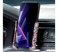 Frienda Bling Car Phone Holder Mini Car Air Vent Cellphone Mount 360° Adjustable Automatic Car Stand Phone Holder Rhinestone Crystal Convenient Universal Car Accessories for Women and Girls (Purple)