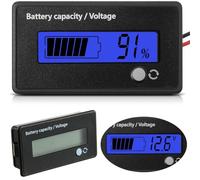 Frienda Dc 12v 24v 36v 48v 72v Battery Meter Battery Indicator, Blue Light | Alarm Battery Capacity Indicator Monitor Voltage Meter and Lithium Ion Indicator Battery Capacity Voltage Meter