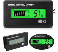 Frienda Dc 12v 24v 36v 48v 72v Battery Meter with Alarm Battery Capacity Indicator Monitor Voltage Meter and Lithium Ion Indicator(Green Light)
