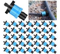 Frienda Drip Tape Connector, Drip Tape Fittings, Drip Irrigation Tubing Coupling Barbed Locking Fitting Kit, Drip Irrigation Tools Twist Locks 1/4" Barb for 5/8" Drip Tape Sprinkler (50 Pcs)