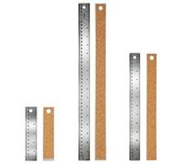 Frienda Metal Ruler with Cork Backing 6/12/18 Inch,Stainless Steel Rulers 6 Inch 12 Inch 18 Inch Metal Ruler with Cork Backing Non Slip Straight Edge for School Office Engineering Tools
