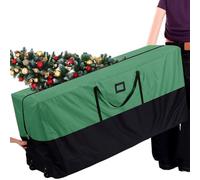 Frienda Rolling Christmas Tree Storage Bag, Fits Up to 9 ft. Tall Xmas Tree,67.7" x 30" x 19.7", Christmas Bag with Wheels Extra Large Heavy Duty Storage Container (Green,Black)
