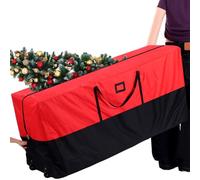 Frienda Rolling Christmas Tree Storage Bag, Fits Up to 9 ft. Tall Xmas Tree,67.7" x 30" x 19.7", Christmas Bag with Wheels Extra Large Heavy Duty Storage Container(Red,Black)