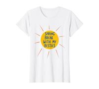 Friendcation, Spring Break with Besties Value Graphic T-Shirt, Women, White, L