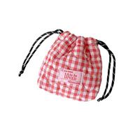 Friendly Cosmetic Bag Portable Makeup Organizers Quilted Heart Pattern Soft Washable Fabric Drawstring Soft Fabric Bag