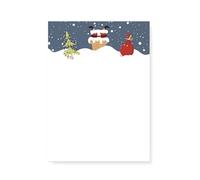 Friendly Fox Santa Claus Letter Paper, Christmas Letter Paper, Wish List Paper, 50 Sheets, DIN A4, Winter Christmas Writing Paper for Children