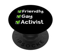 Friendly Gay Activist LGBTQ Gay Rights Equality Activism PopSockets Adhesive PopGrip