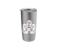 Friendly Ghost Drinking Coffee Halloween Morning Brew Spooky Stainless Steel Insulated Tumbler