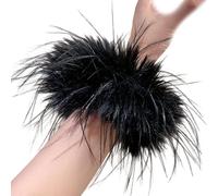 Friendly Oversized Feathered Hair Bands Practical Elastic Ties with Natural Texture for Different Occasion Fashionable Feather Wrap