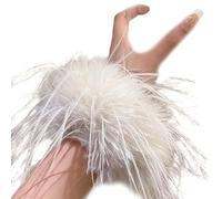 Friendly Oversized Feathered Hair Bands Practical Elastic Ties with Natural Texture for Different Occasion Fashionable Feather Wrap