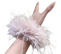 Friendly Oversized Feathered Hair Bands Practical Elastic Ties with Natural Texture for Different Occasion Fashionable Feather Wrap