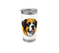 Friendly Saint Bernard - Gentle Giant Dog Portrait Stainless Steel Insulated Tumbler