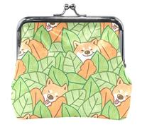 Friendly Shiba Green Purses and Bags for Women with Buckle and Kiss Closure, Friendly Shiba Green, One Size, Friendly Shiba Green, UNITALLA, Classic, Friendly Shiba Green, UNITALLA, Classic