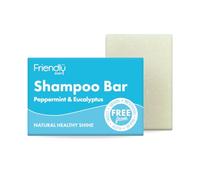 Friendly Soap - Peppermint & Eucalyptus Shampoo Bar (95g), Nourishing, Natural Healthy Shine, Moisturising, Plant-Based, Cruelty-Free, Made By Hand, No SLS or Parabens, Sustainable, Vegan