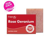 Friendly Soap - Rose Geranium Natural Soap - 4 X 95g - 95g - Natural Handmade Soap - 4