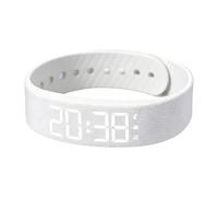 Friendly Wake Up Wristband Silent Alarm Wristband No Noise Sensory Alarm Clocks with Portable Relaxation Breathing Aid 20 Day Battery Comfortable Sleep Band Clock Pedometer (White, One Size)