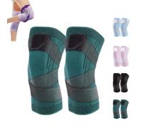 FRIENDLYK Knee Compression Sleeve, Breathable Anti-Slip Compression Therapeutic Warmth, Mugwort Heat, For Joint Pain Relief, Arthritis, Recovery, Running, Walking (Green)