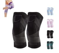 FRIENDLYK Knee Compression Sleeve, Breathable Anti-Slip Compression Therapeutic Warmth, Mugwort Heat, For Joint Pain Relief, Arthritis, Recovery, Running, Walking (Black)