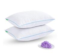 Friendriver Shredded Memory Foam Pillows for Sleeping 2 Pack - Cooling Bed Pillows Queen Size Set of 2 - Firm Pillow for Side and Back Sleepers Adjustable Gel Pillow with Removable Cover
