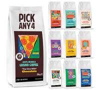 FRIENDS 100% Arabica Flavoured Ground Coffee - Medium Roast Coffee Ground Variety Pack - Pick Any 4 from 10 Flavours: Caramel Toffee, Choco Cherry, Chocolate, Crème Brûlée, Vanilla