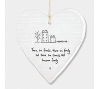 East of India Porcelain Hanging Heart 'Friends and Family' Wobbly - Wedding Gift