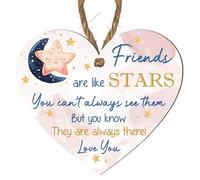 Friends Are Like Stars Wooden Heart Plaque | Sentimental Friendship Gift | Inspirational Hanging Wall Decor | Perfect Best Friend Keepsake